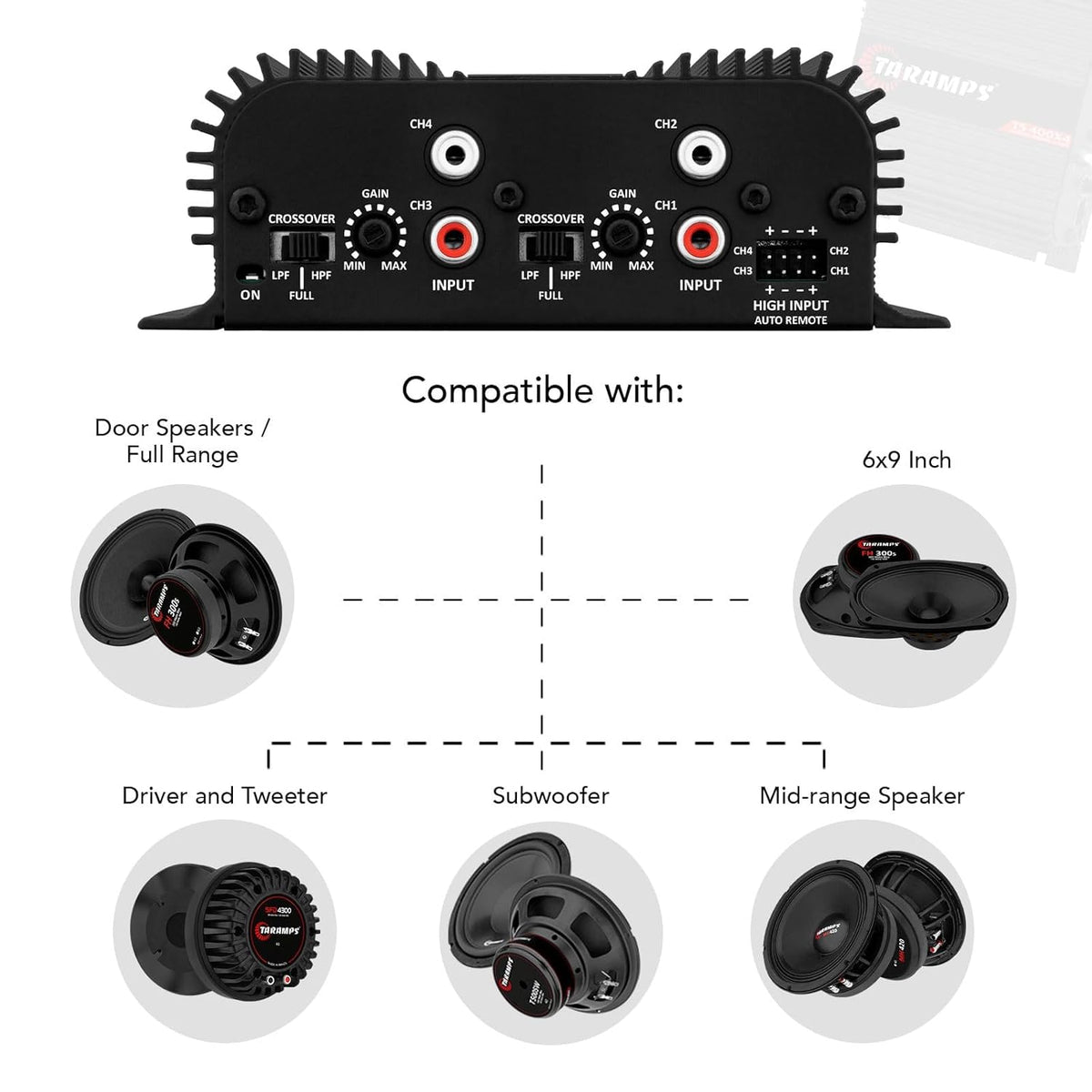 Taramps TS 400x4 Black Car Audio Amplifier