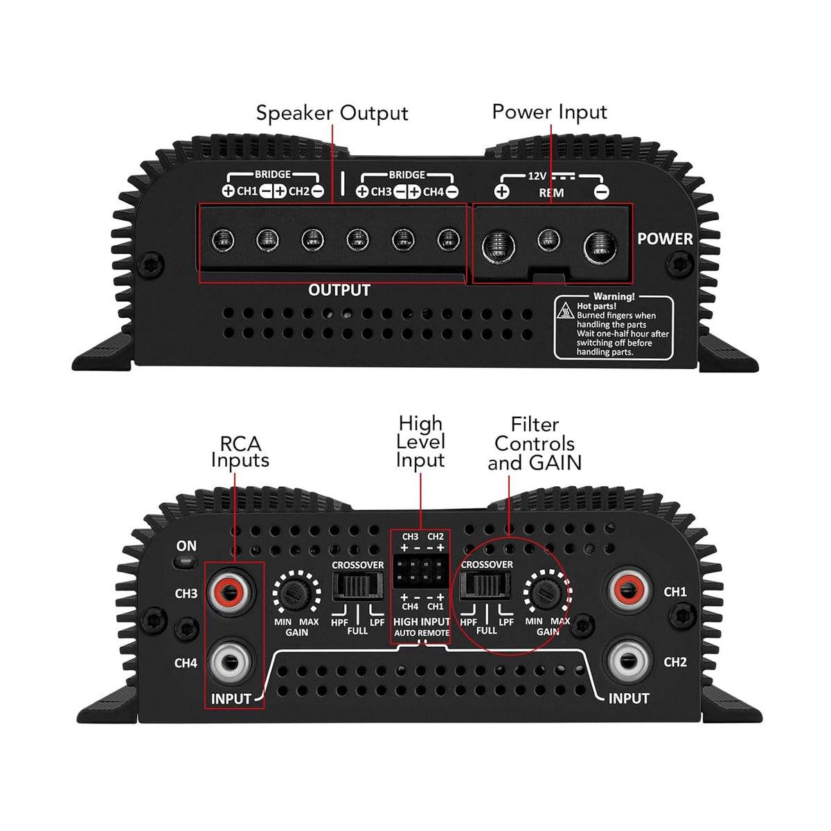 Taramps TS 800x4 2 Ohms Black Multichannel Stereo Amplifier